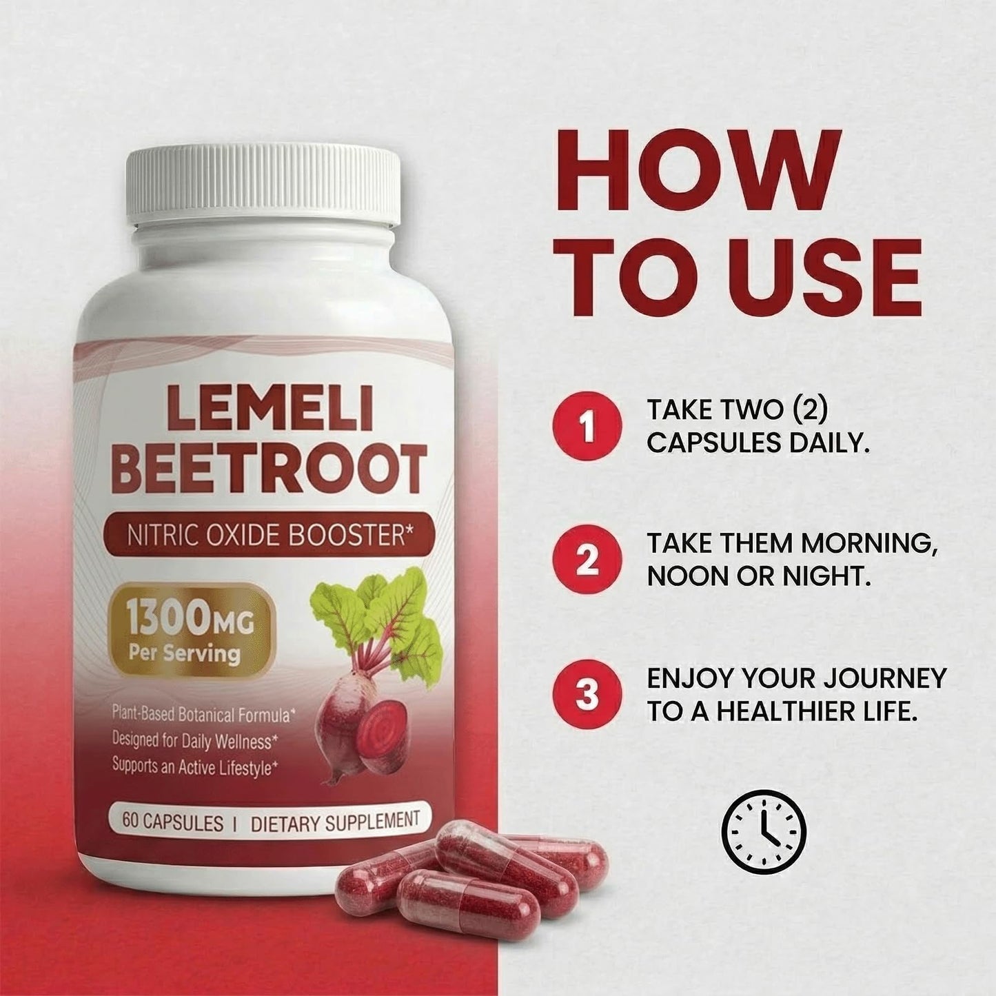 LEMEMI BEETROOT Beetroot Capsules, 60 Count