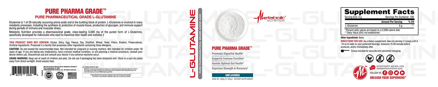 Metabolic Nutrition Glutamine Capsules, 500