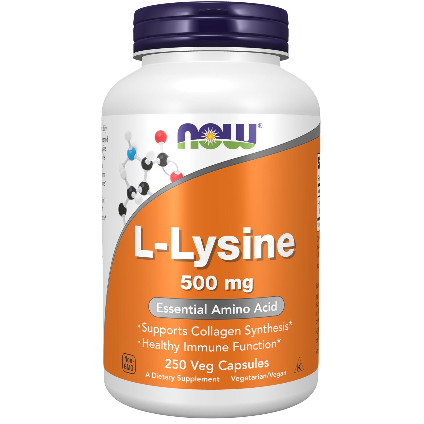 NOW Foods L-Lysine 500 mg Capsule 250 Count
