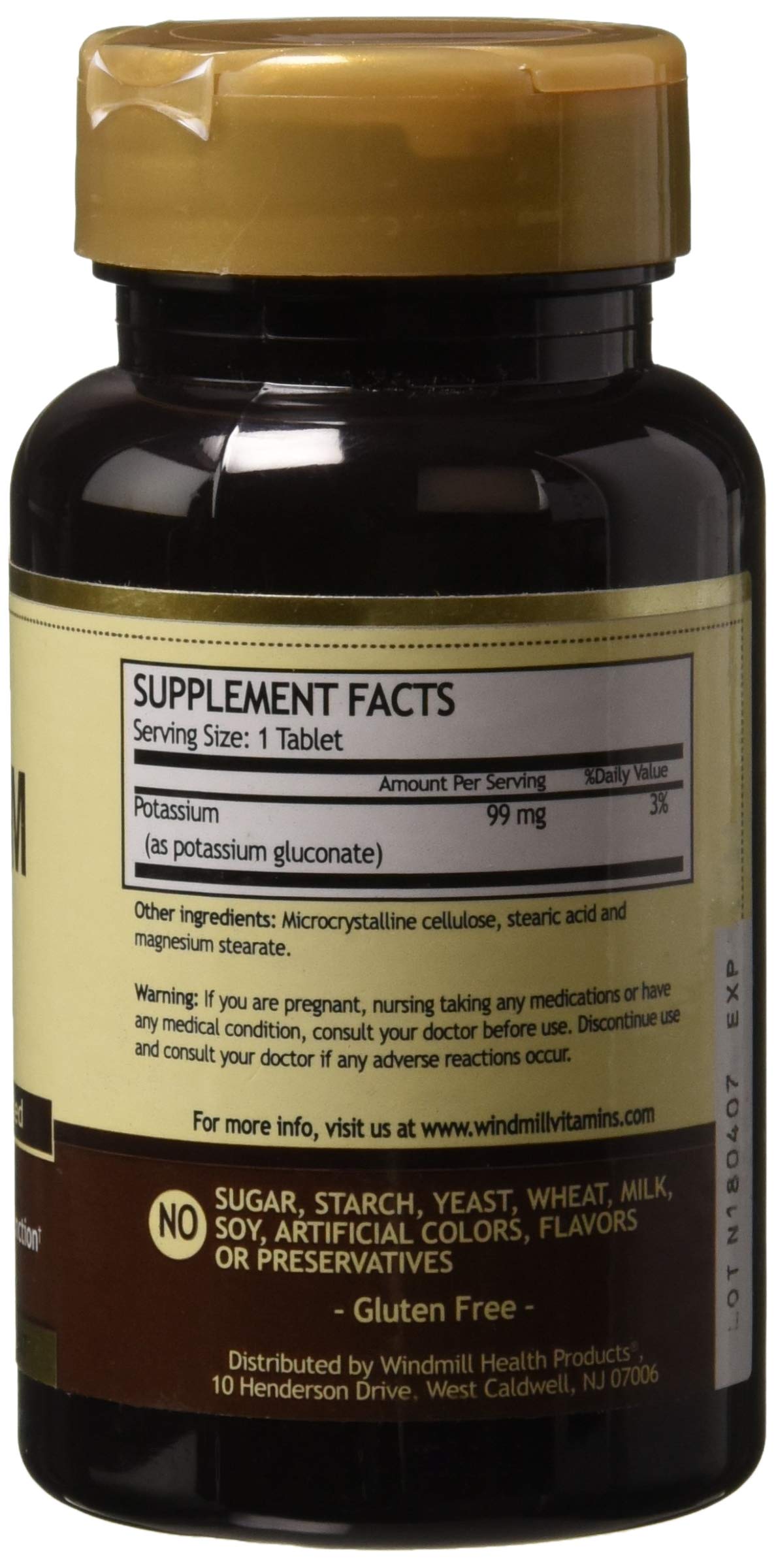 Windmill Potassium GLUC TAB 99MG Tablets, 100 Count