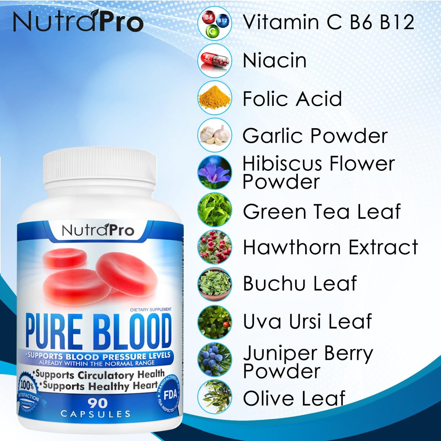 NutraPro Blood Pressure Supplements Capsules 90 Count