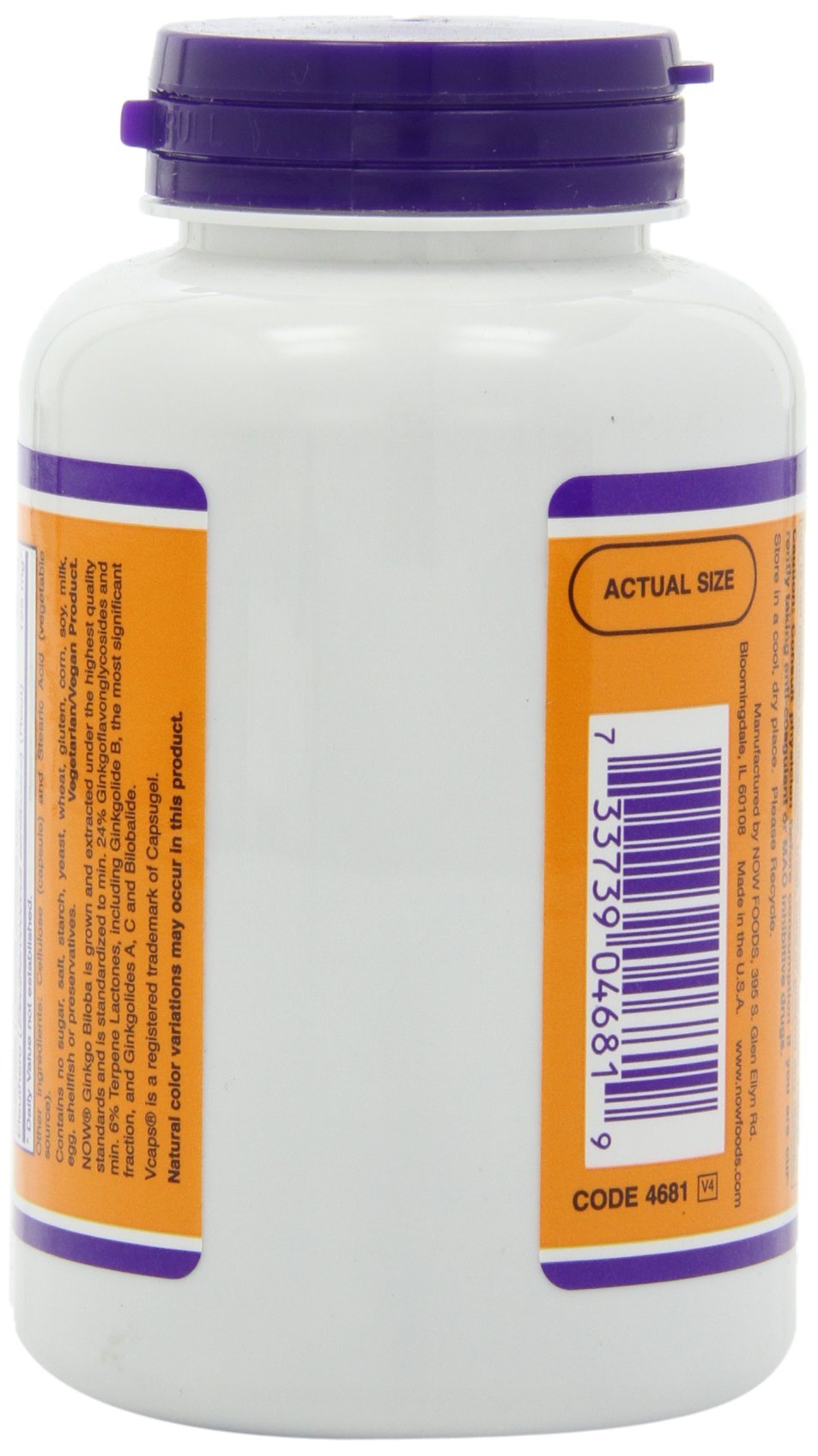 NOW Foods Ginkgo Biloba 120 mg Capsules 400 Capsules
