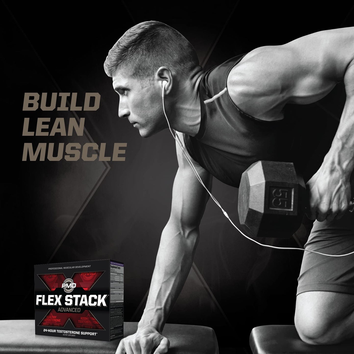 PMD Sports Flex Stack Advanced 24-Hour Testosterone Stack Capsule, 1 Count