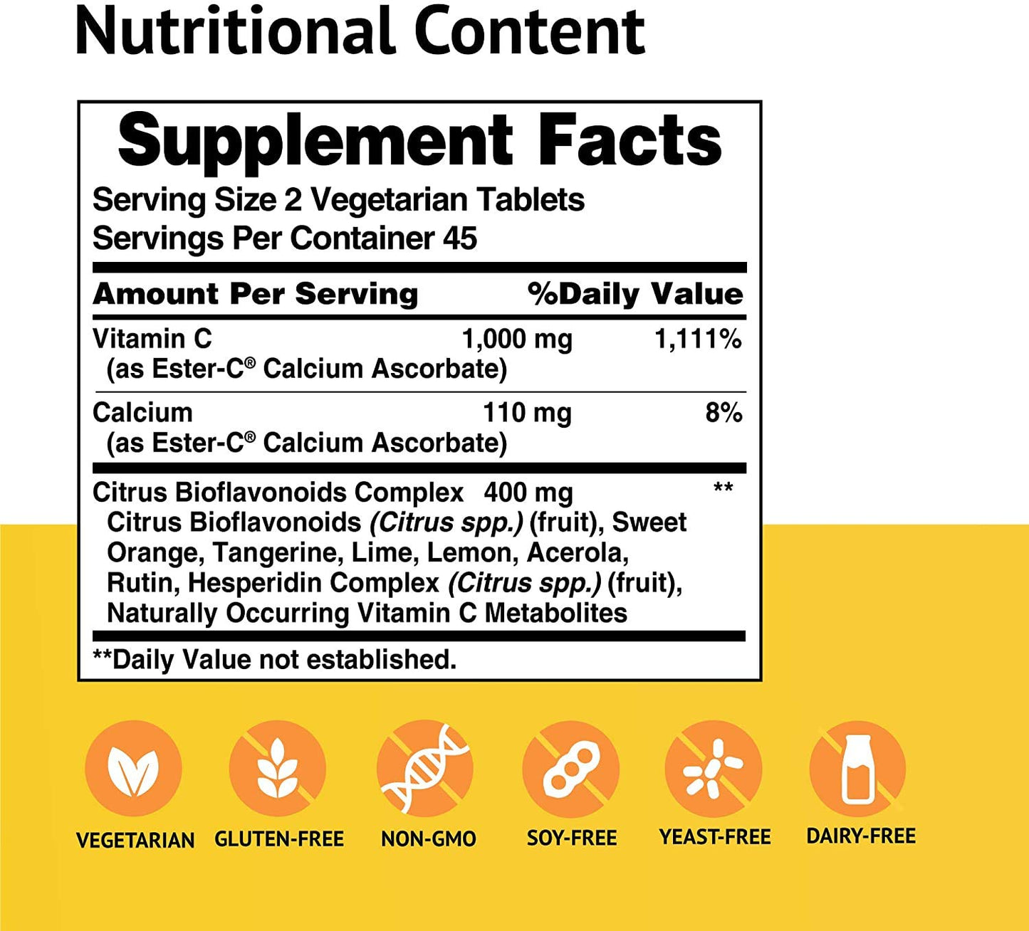 American Health Ester-C 500mg with Citrus Bioflavonoids 90 Tablets
