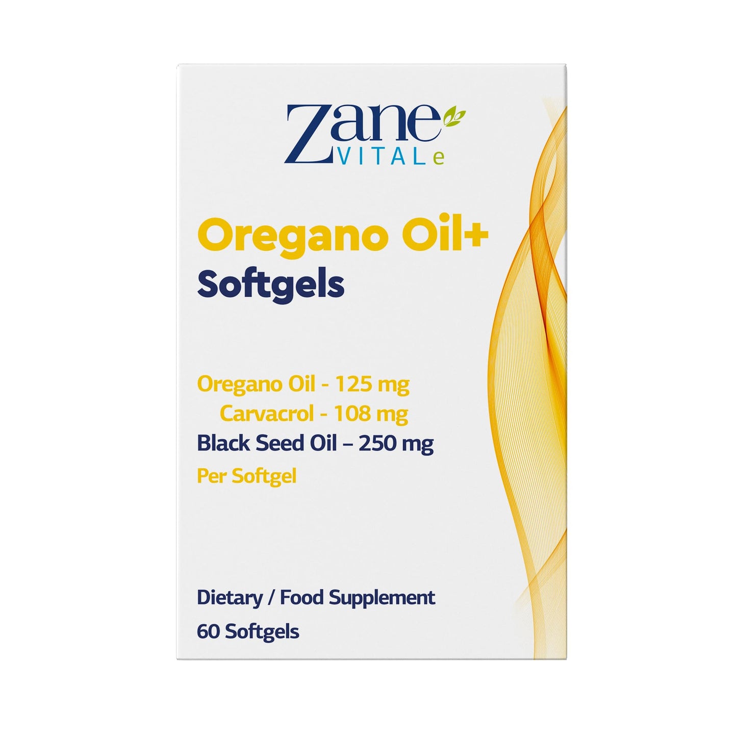 Zane VITALe Oregano Oil+ Oil of Oregano & Black Seed Oil Softgels, 60 Count