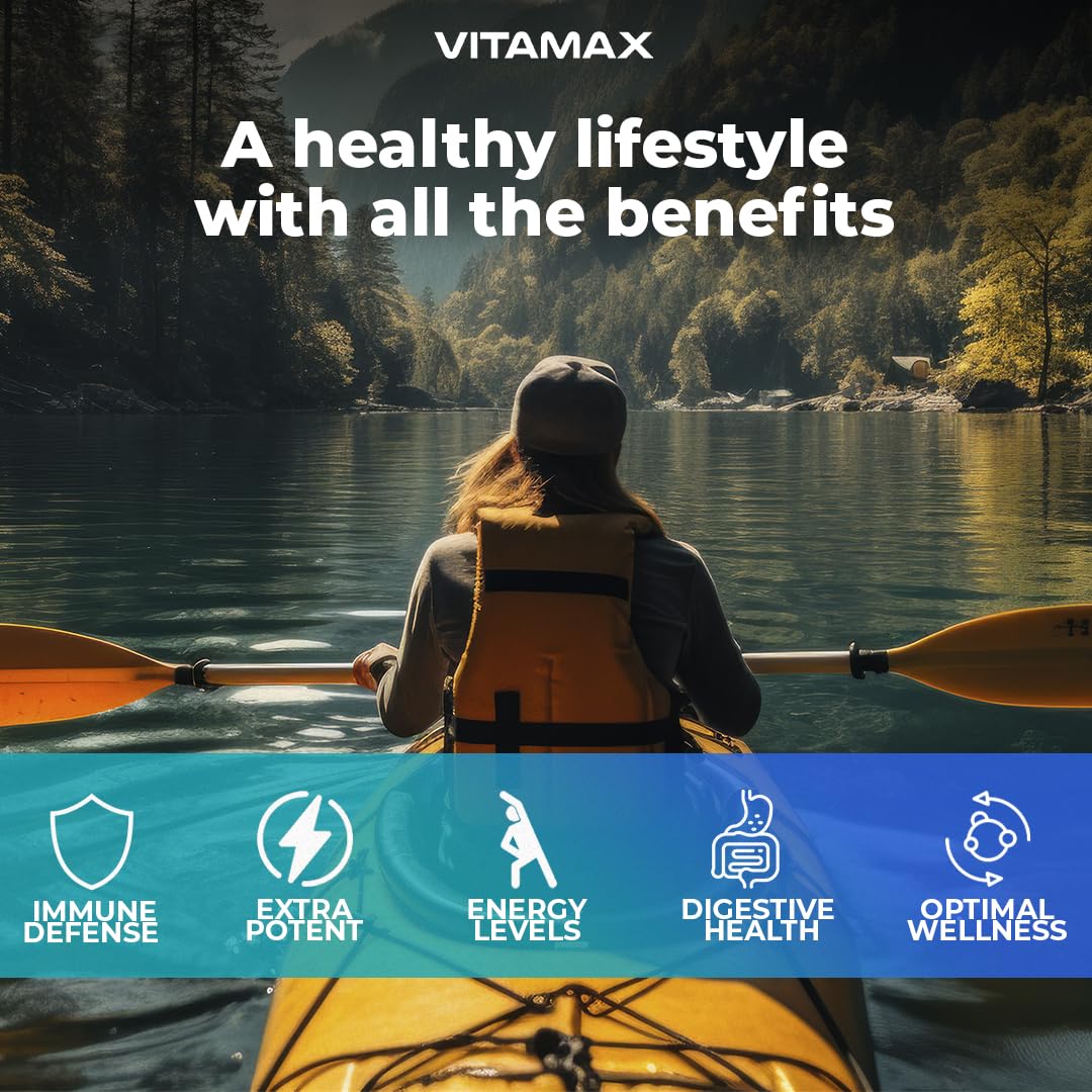 Vitamax Sea Moss Maca Black Seed Oil Ashwagandha Bladderwrack Turmeric Elderberry Vitamins C & D3 Dandelion & Black Pepper, 60 Capsules