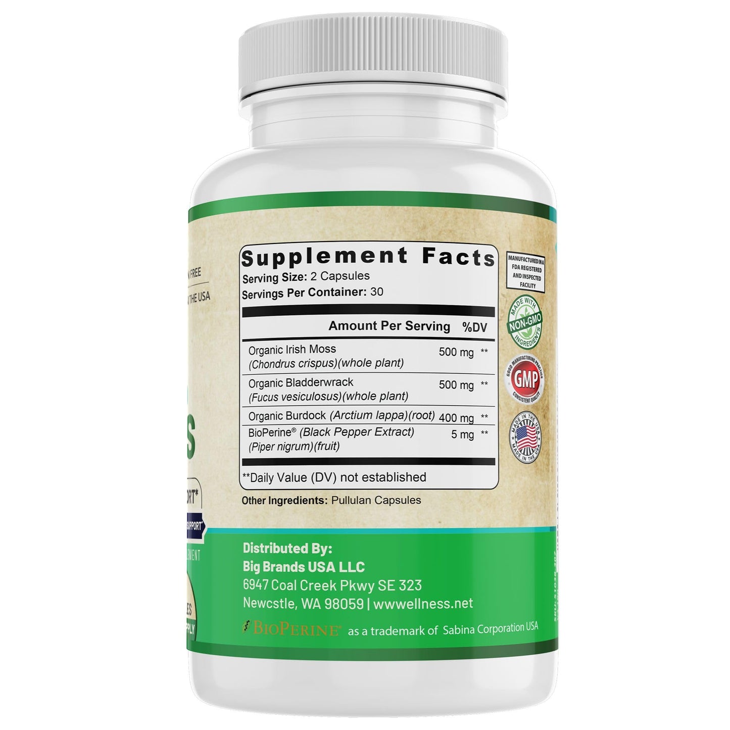 WHOLE WORLD WELLNESS Organic Sea Moss Capsule 60 Capsules