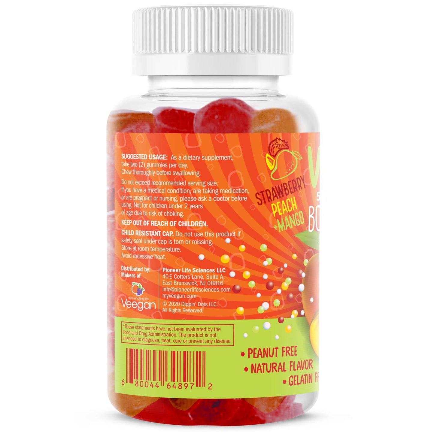 Vital+Boon Dippin' Dots Vitamin D3 (Vitamin D) Gummy, 120 Count