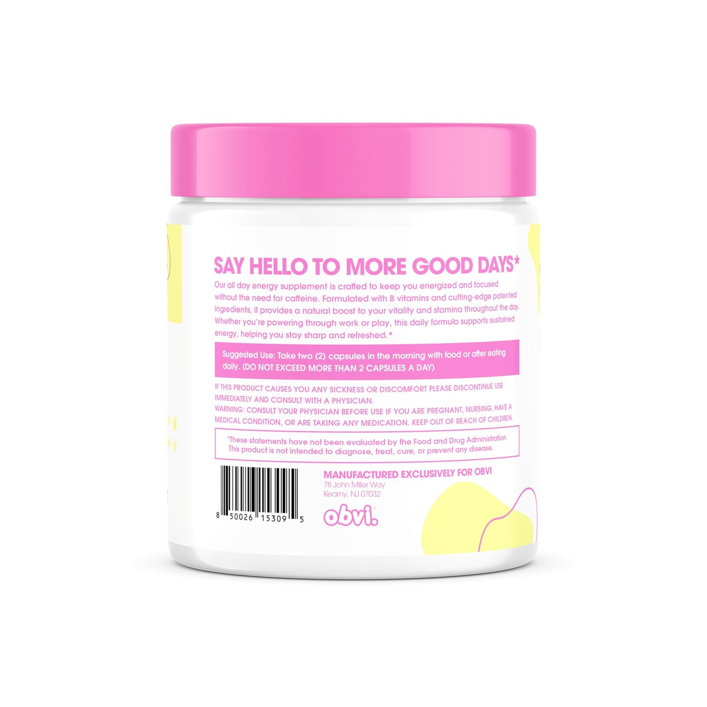 Obvi Hello Energy Capsule, 60 Count