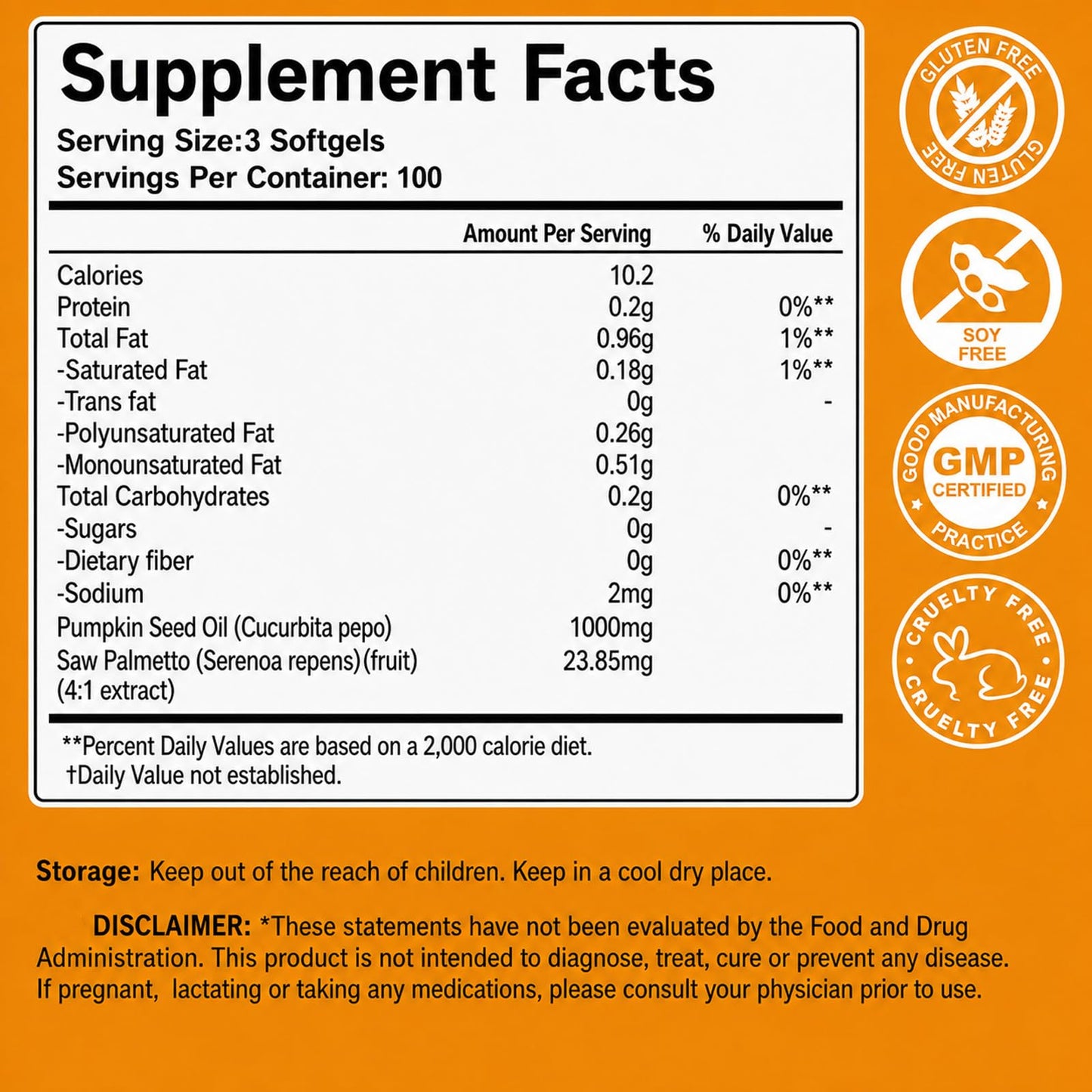 neurocept MeridEase Labs Pumpkin Seed Oil with Saw Palmetto Extract Softgels, 300 Count