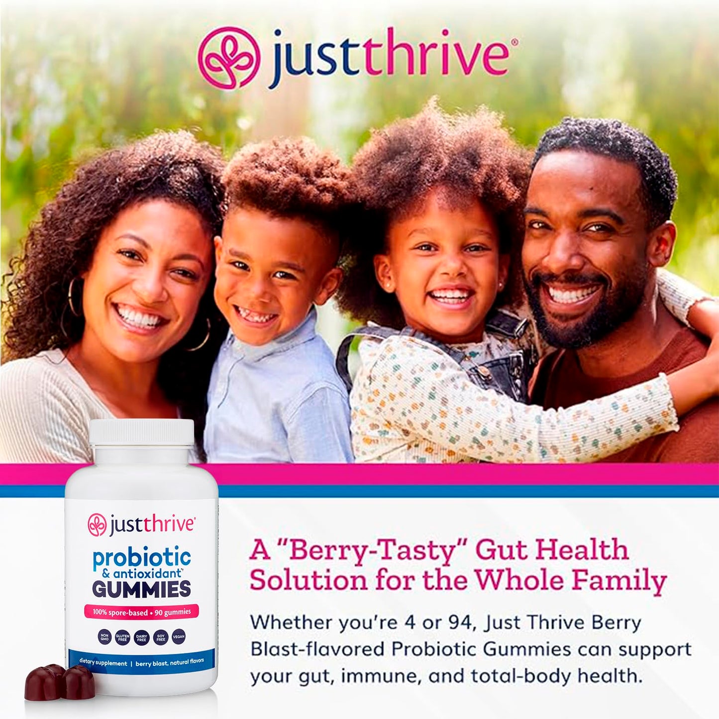 Just Thrive Probiotic Gummies 90 Count