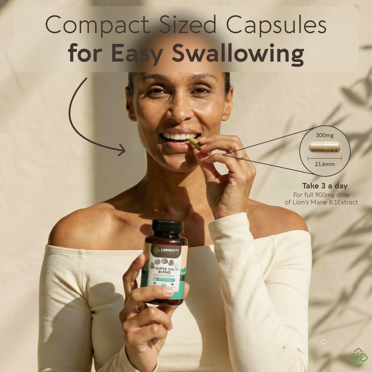 Longevity Botanicals Organic Super Six Mushroom Capsules 90 Capsules