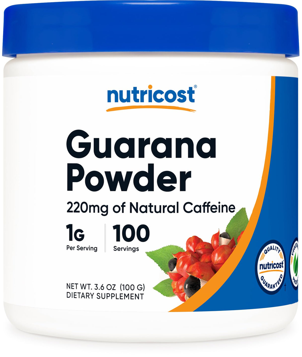 Nutricost Guarana Extract Powder 100 Grams Per Bottle