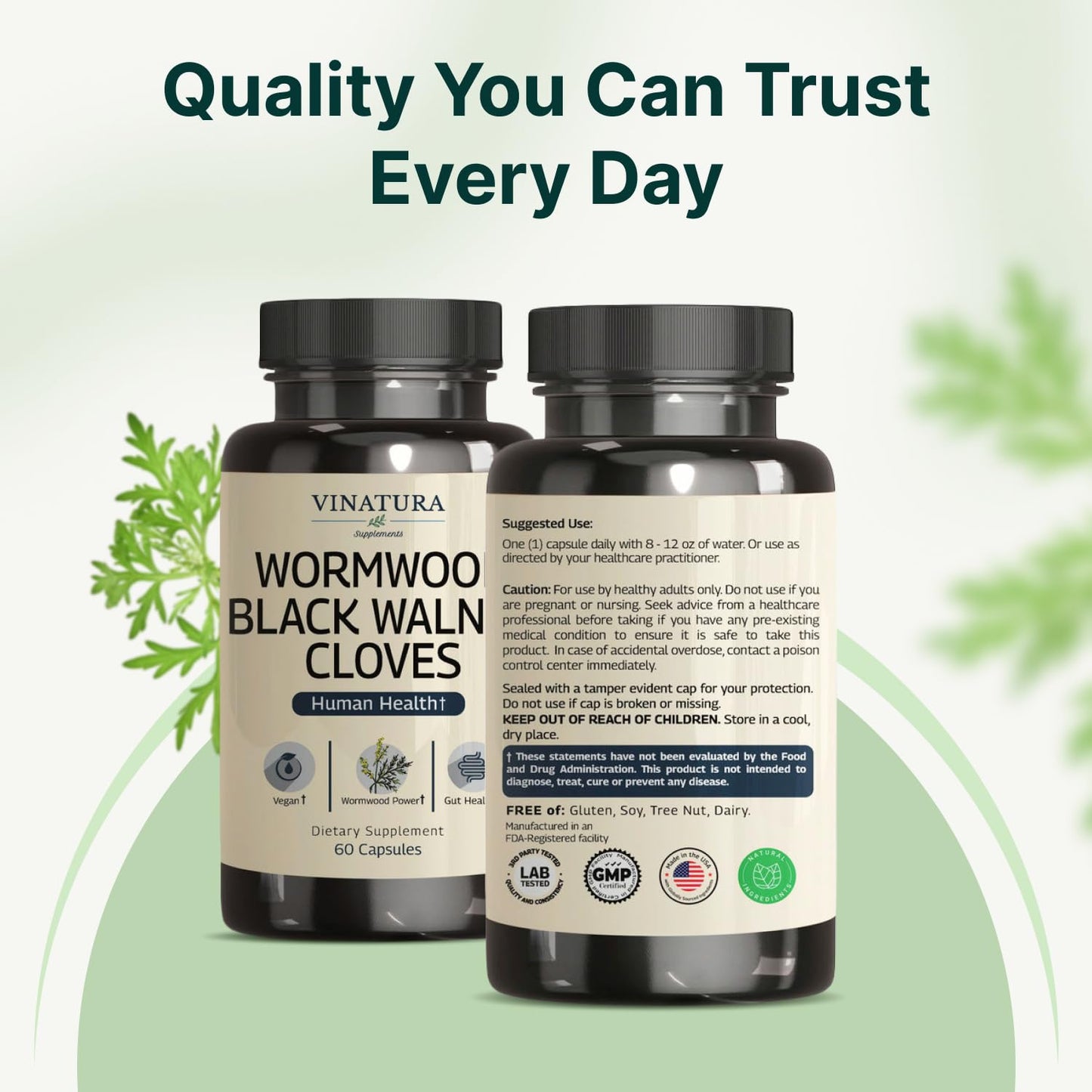 VINATURA Wormwood Black Walnut Clove Capsules 60 Capsules