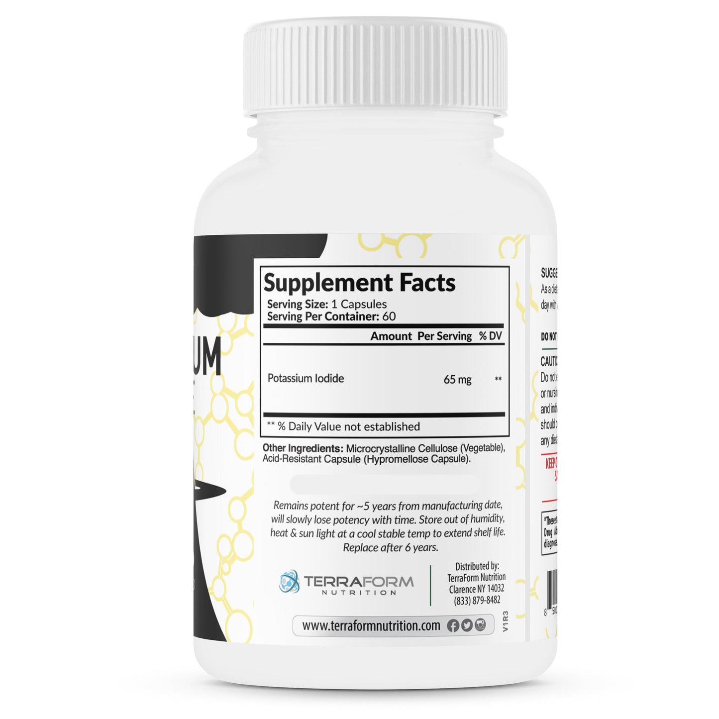 TerraForm Nutrition Potassium Iodide Supplement Capsules, 60 Count