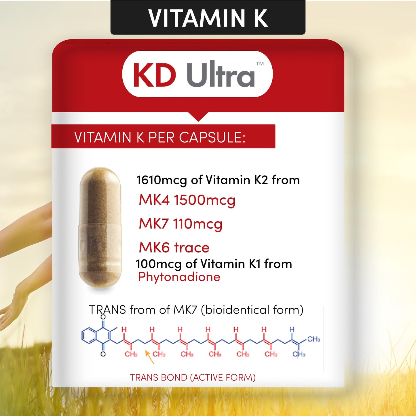 Arthur Andrew Medical KD Ultra, Full Spectrum K2 & D3 Capsules, 90