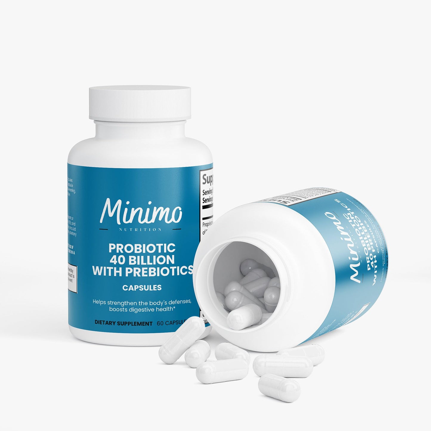 Minimo Nutrition Probiotic 40 Billion with Prebiotics Capsule, 60 Count