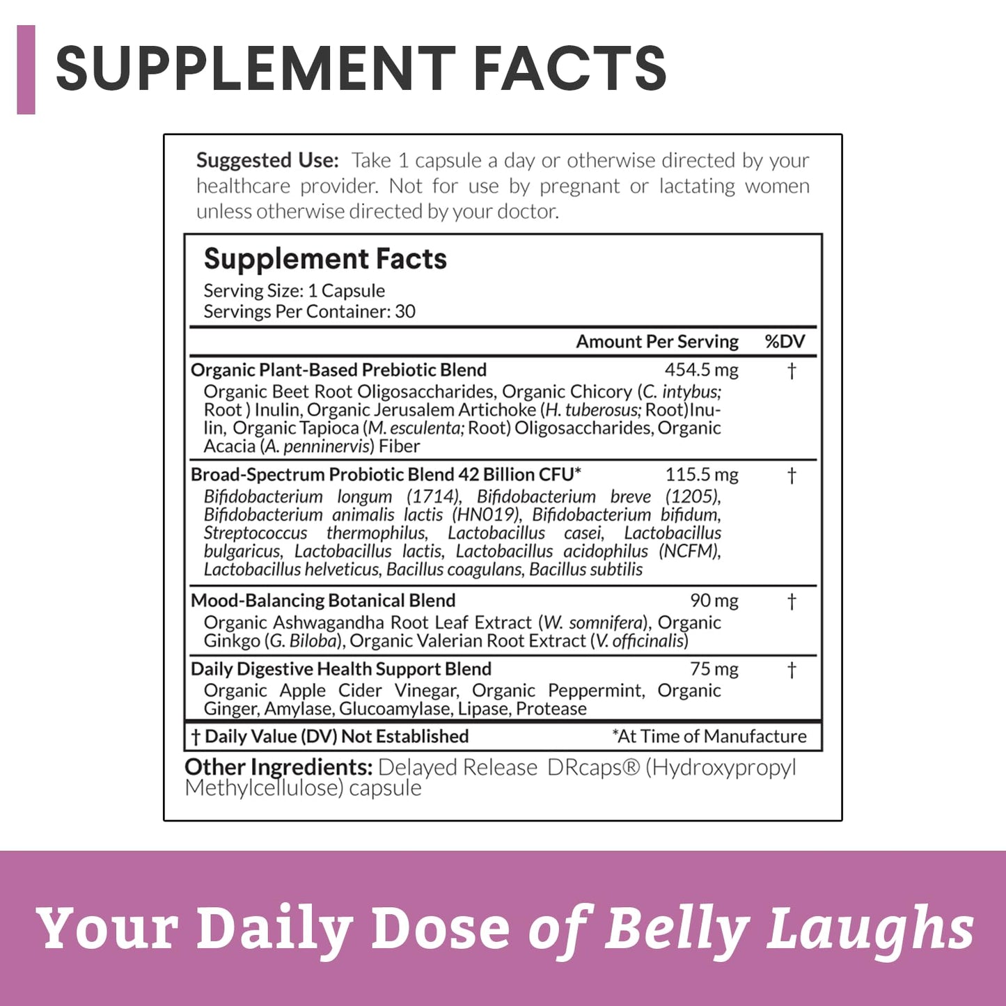 Nutritional Roots Probiotics + Soil-Based Organisms + Prebiotics with Digestive Enzymes Delay Release Dietary Supplement Capsules, 30 Count