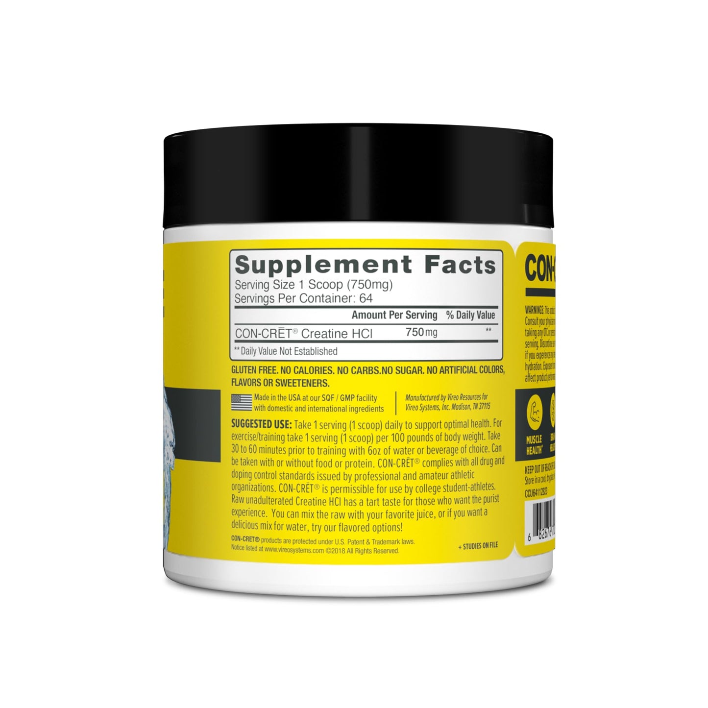 CON-CRET Creatine HCl Powder 64 Servings