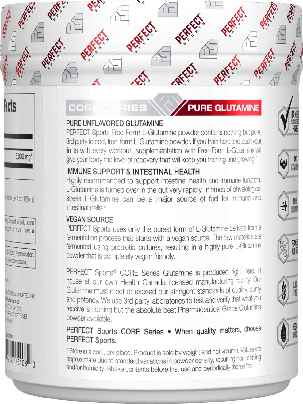 Perfect Sports Free Form Glutamine Powder 80 Servings