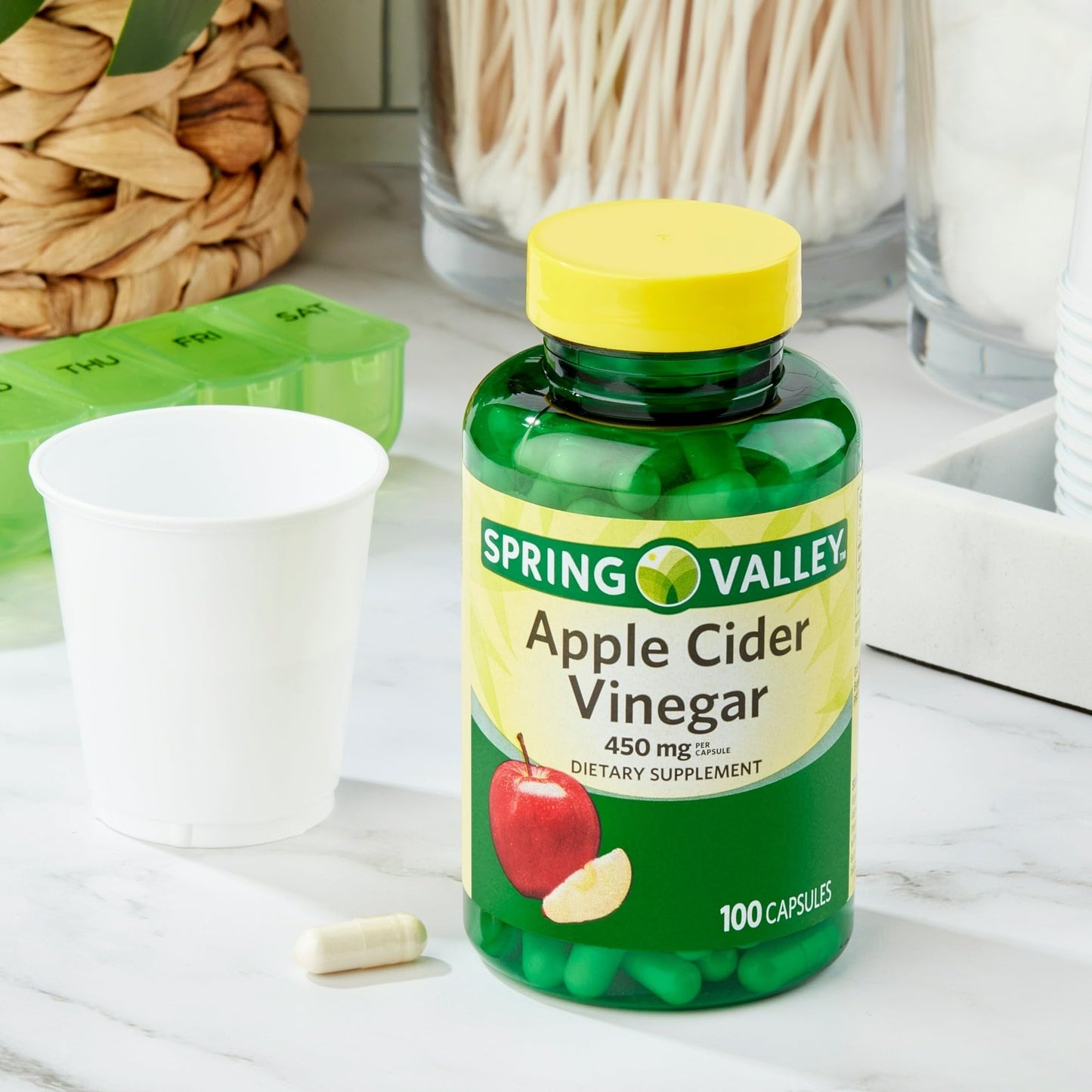BASKETGOODS Apple Cider Vinegar Capsules 450 mg 100 Count