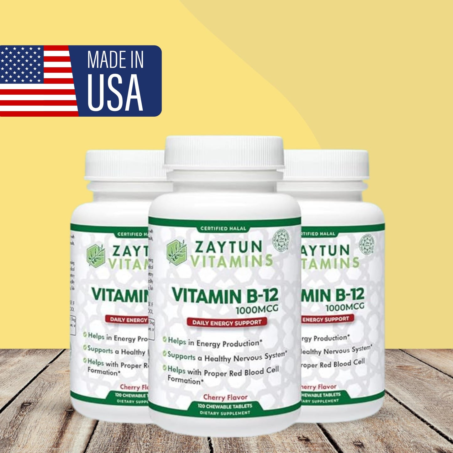 Zaytun Halal Vitamin B12 1000mcg Tablet, 120 Count