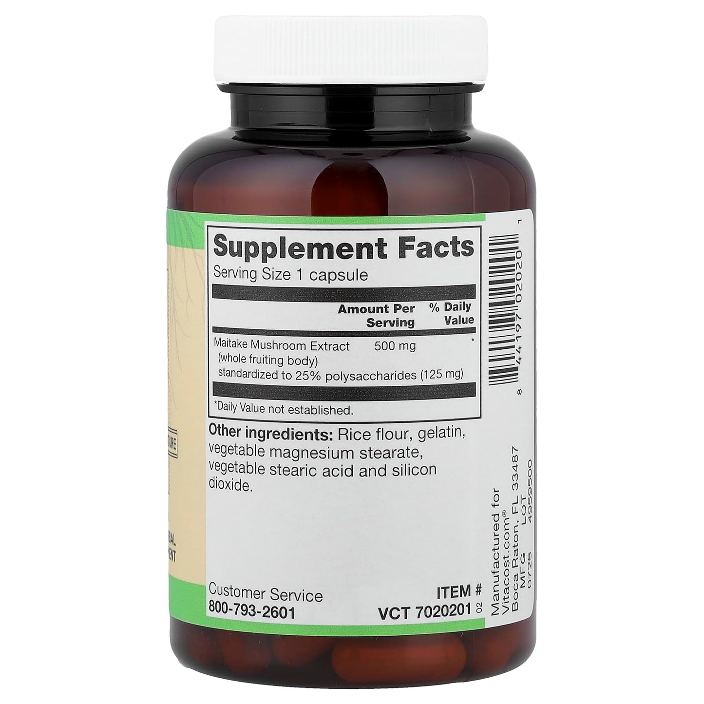 Vitacost Brand Root2 Maitake Mushroom Extract 500 mg Capsule, 100 Capsules