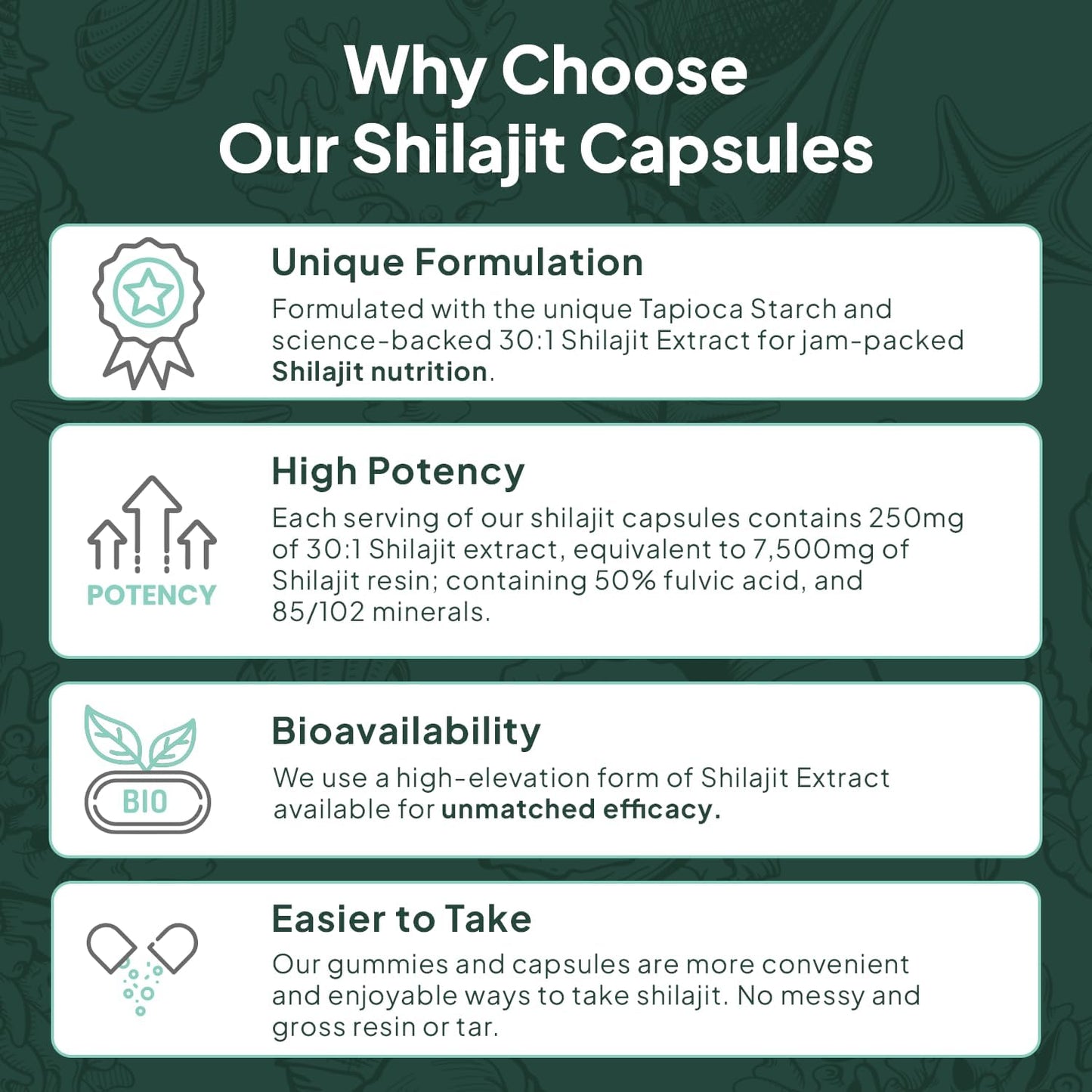 Organics Ocean Wild Sea Moss & Shilajit Capsules, 90 Capsules