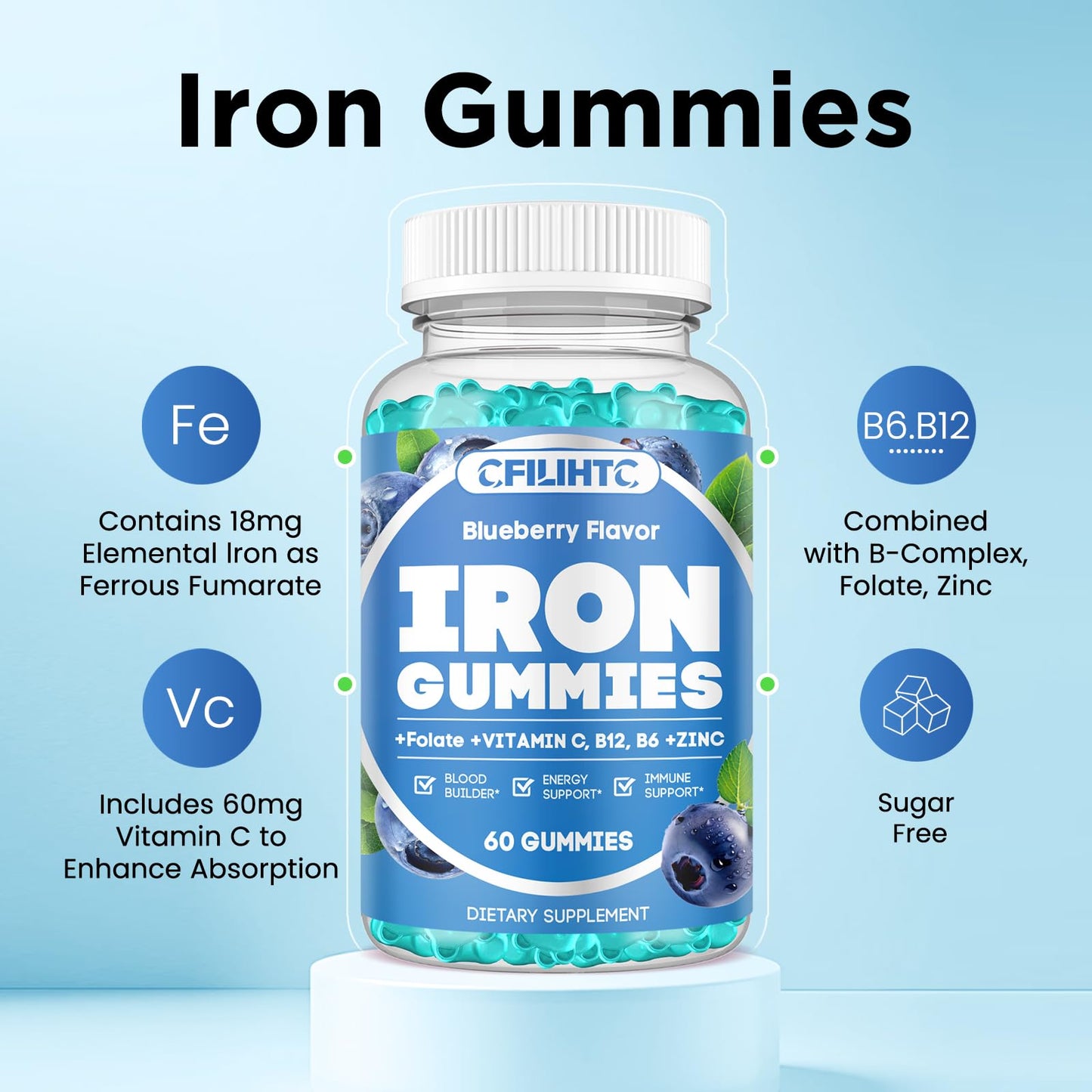 CFILIHTC Iron Gummies 120-Count