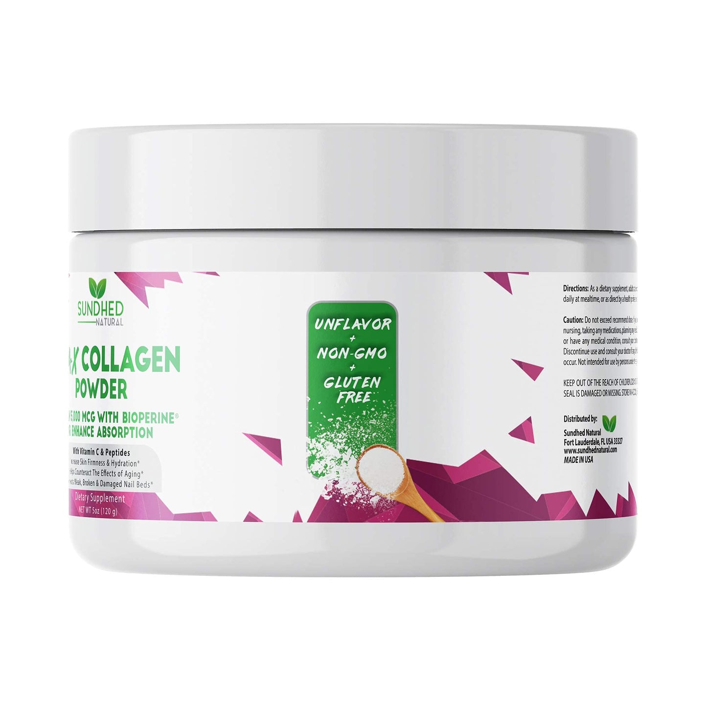 Sundhed Natural Max Collagen Plus C Powder, 5 oz