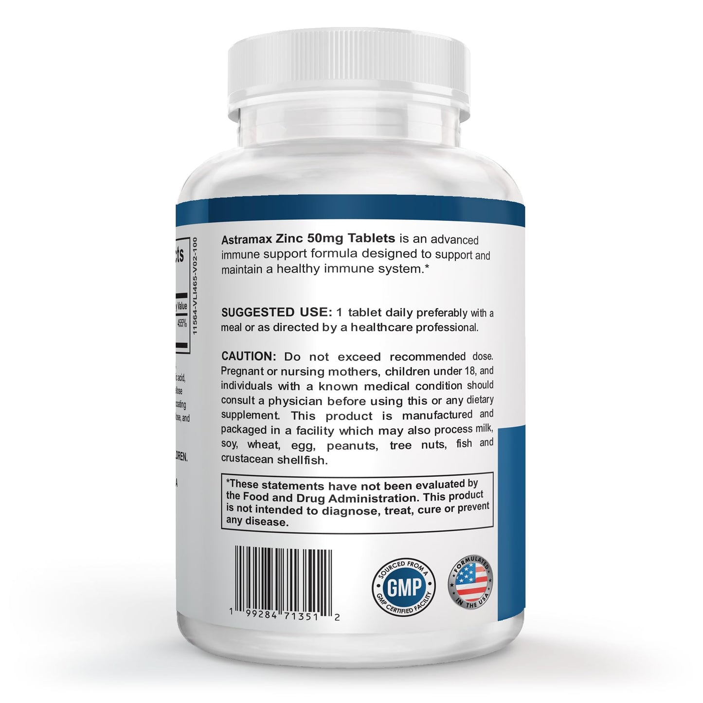 Astramax Zinc 50mg High Potency Immune Support Tablet, 100 Count