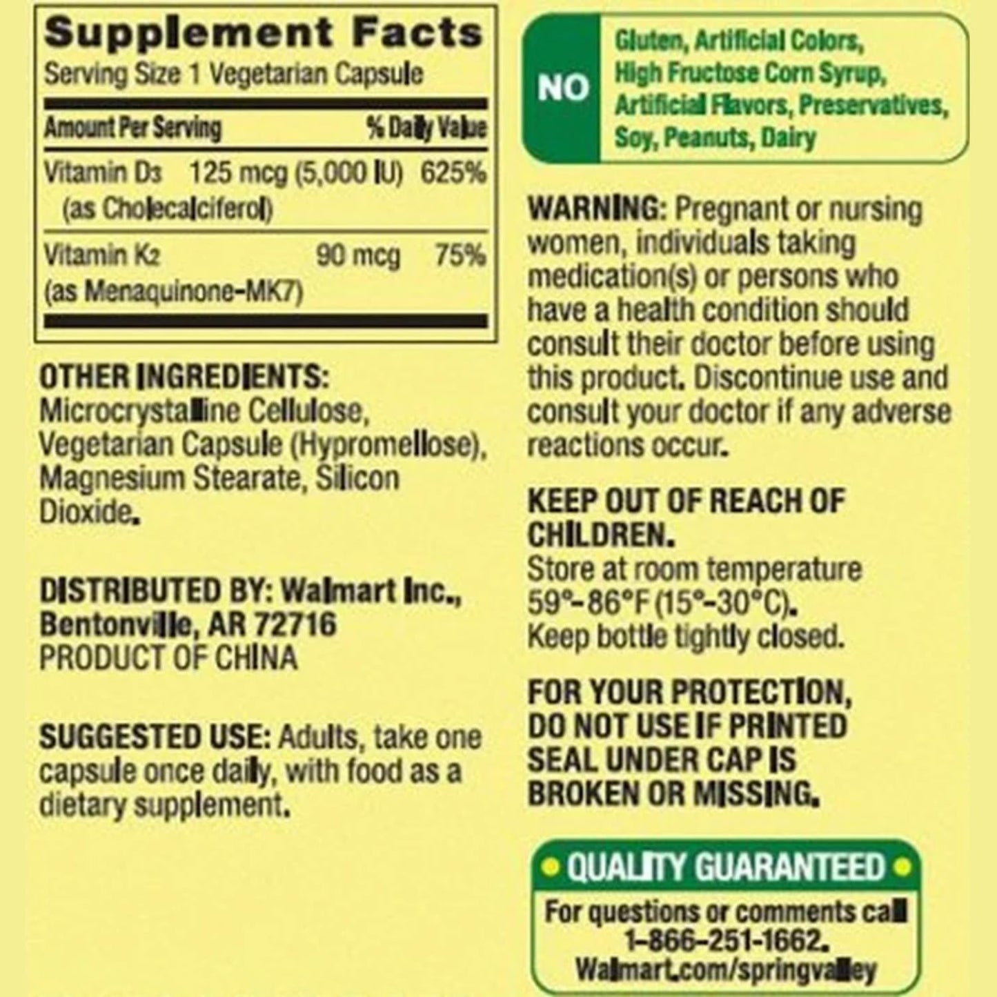 Generic Vitamin K2 + D3 Vegetarian Capsules, 90 Capsules
