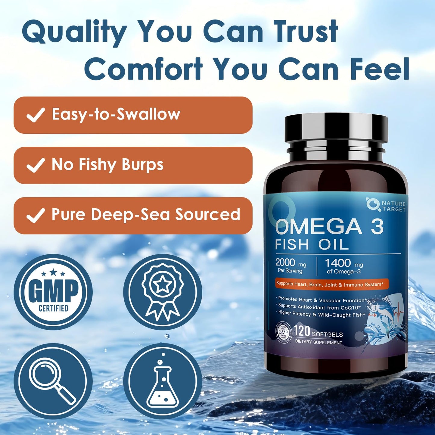 NATURE TARGET Omega 3 Fish Oil Softgels 120