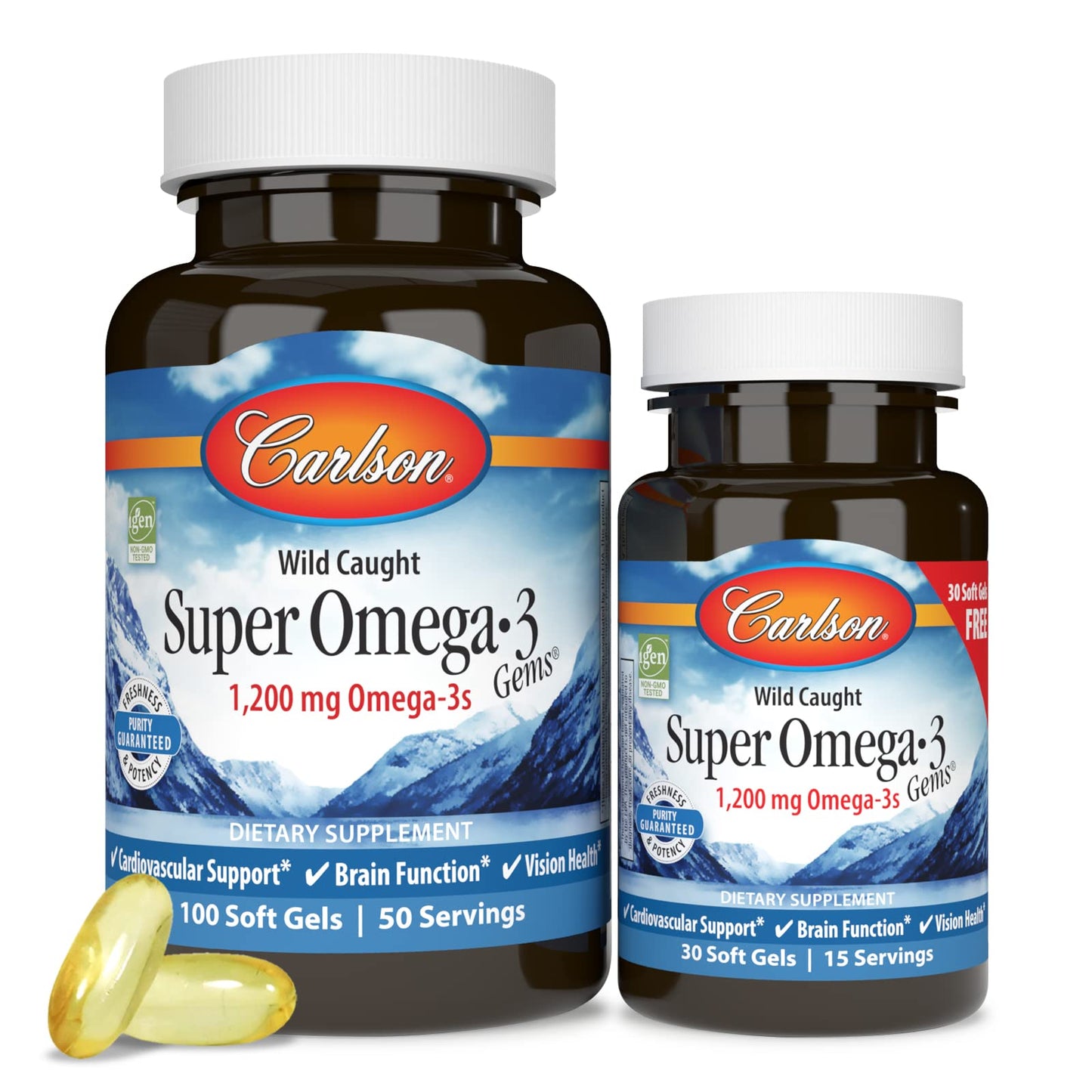 Carlson Super Omega-3 Gems Softgels, 100 Softgels