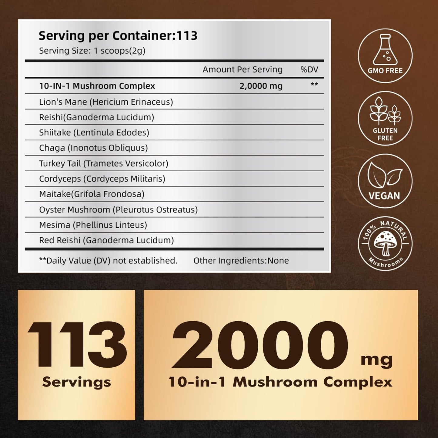 JUYIHEAL 10-in-1 Mushroom Powder 8oz