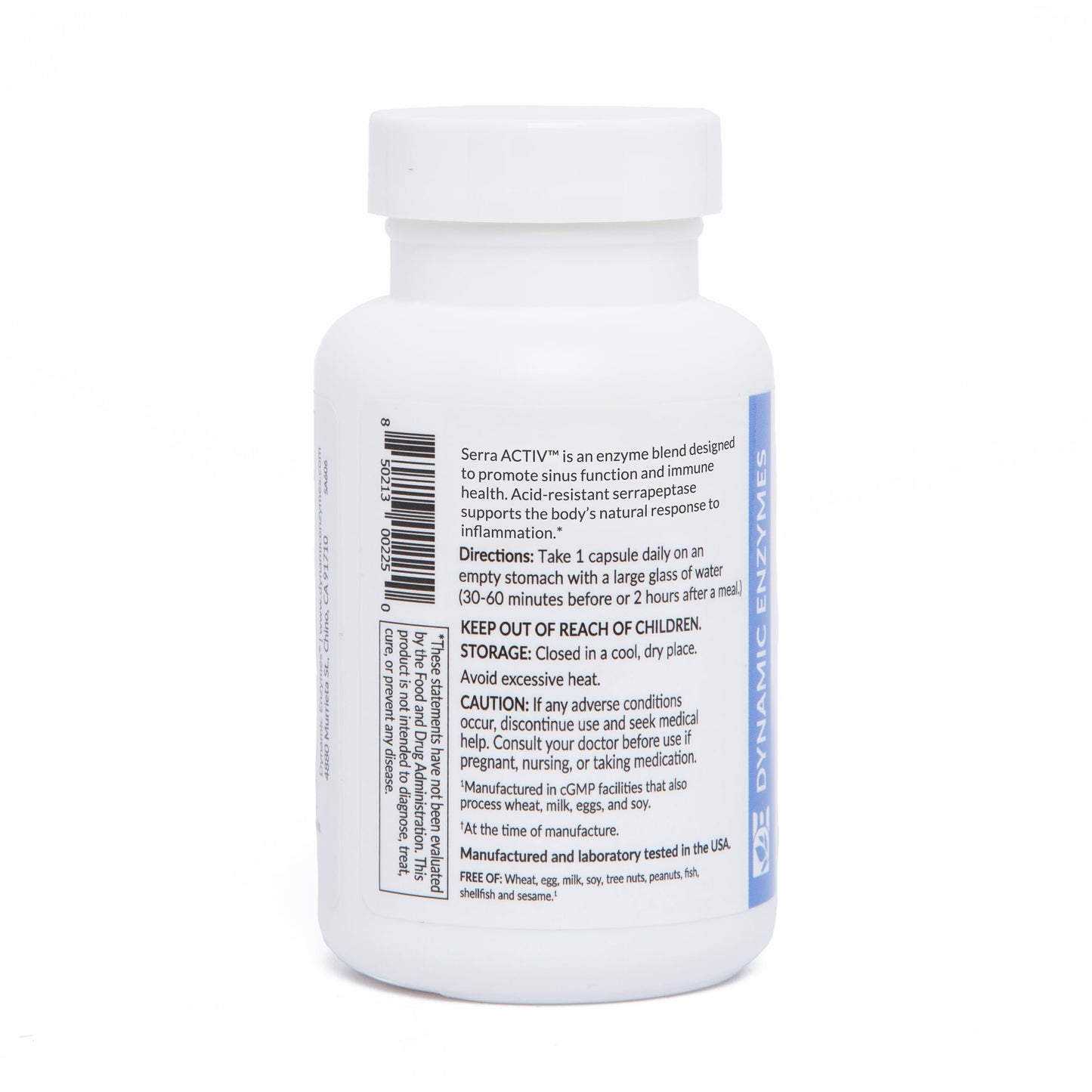 Dynamic Enzymes Serra ACTIV Systemic Enzymes – Serrapeptase 120,000 SPU with Acid-Resistant Delivery – Supports Sinus, Respiratory & Circulatory Wellness, 60 Capsules
