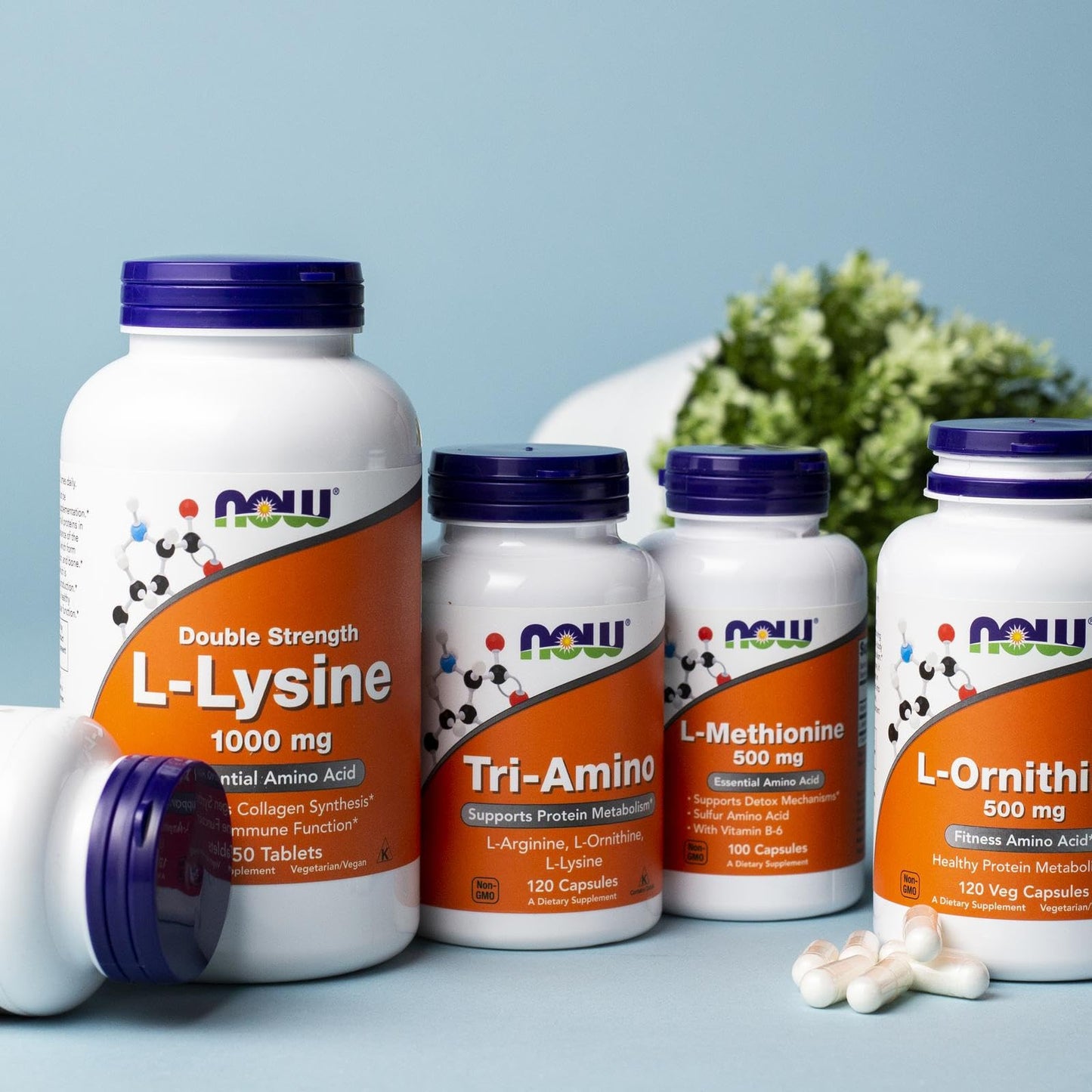 NOW Foods Tri-Amino with L-Arginine, L-Ornithine, L-Lysine, 120 Capsules