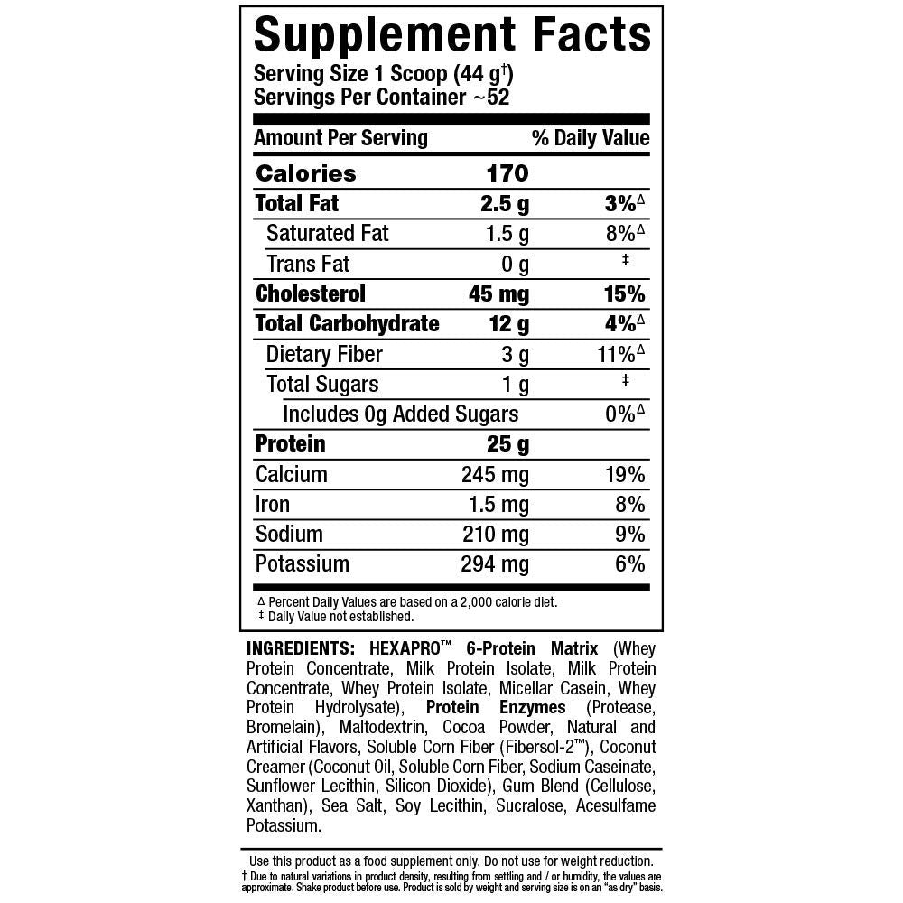 ALLMAX HEXAPRO Chocolate Protein Powder, 5 lb, 80 Servings
