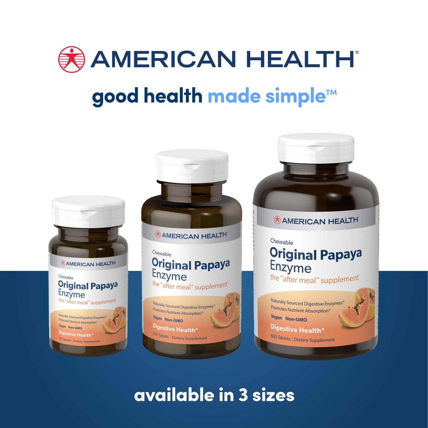 American Health Original Papaya Enzyme Chewable Tablets 250