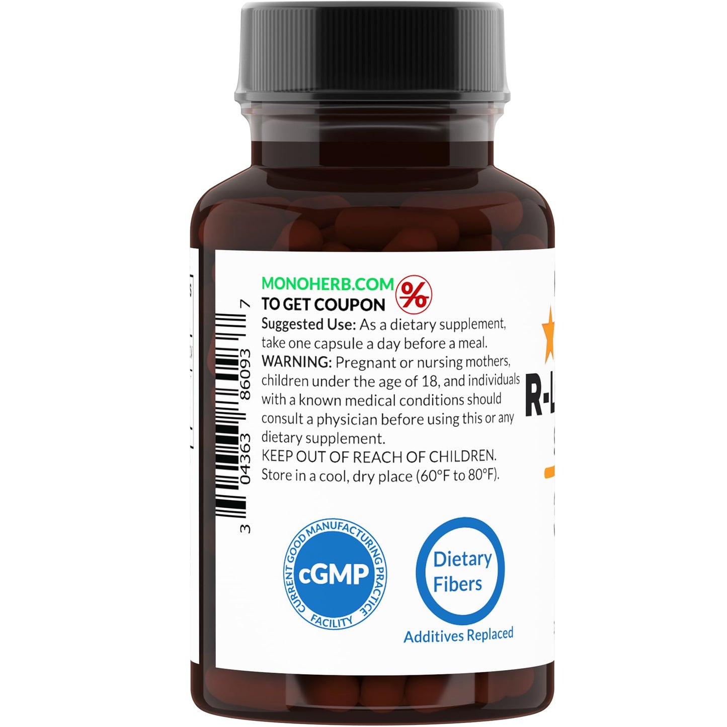 MONOHERB R-Lipoic Acid 300 mg Capsules, 90 Count