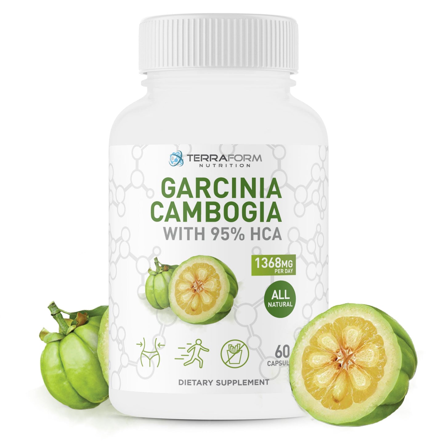 TerraForm Nutrition Garcinia Cambogia Extract 95% HCA, 1368mg Per Serving, Capsules, 30 Servings