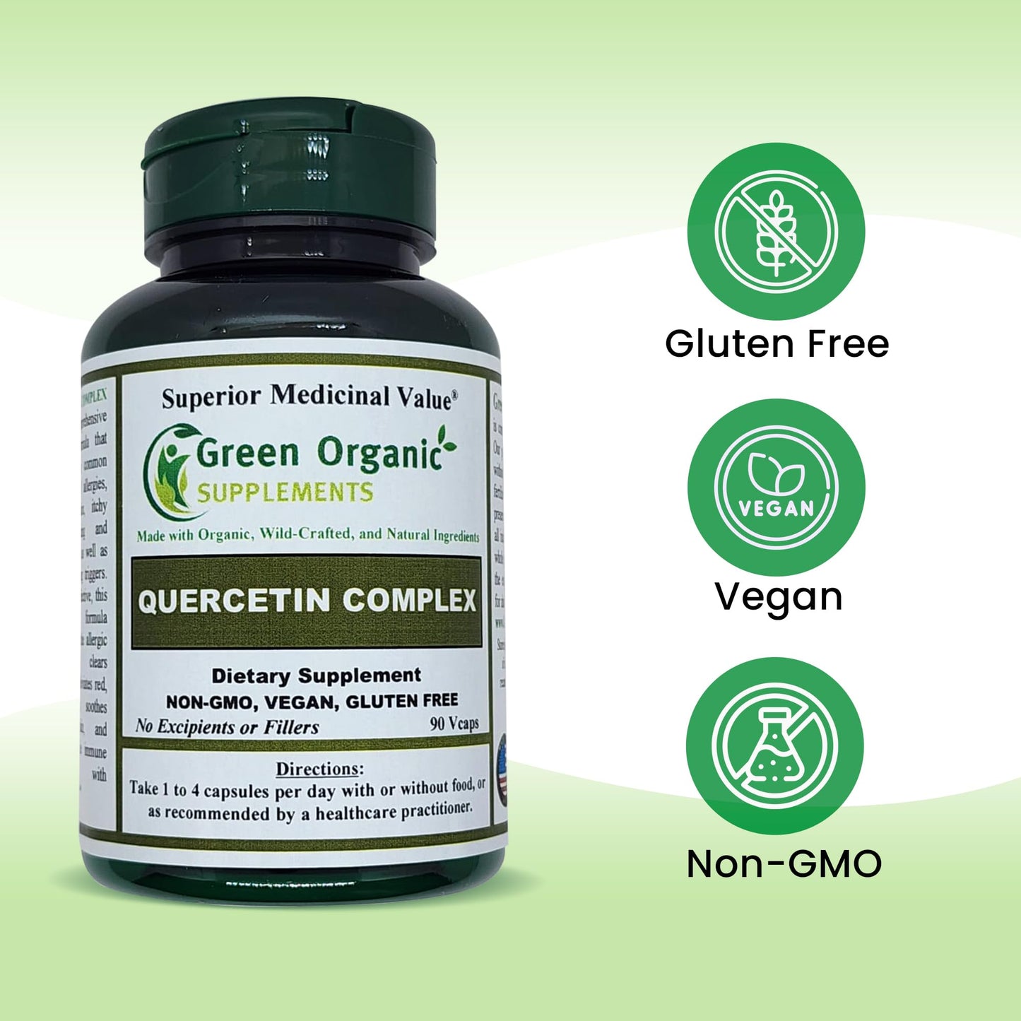 Green Organic Supplements Quercetin Complex Capsule 90 Count