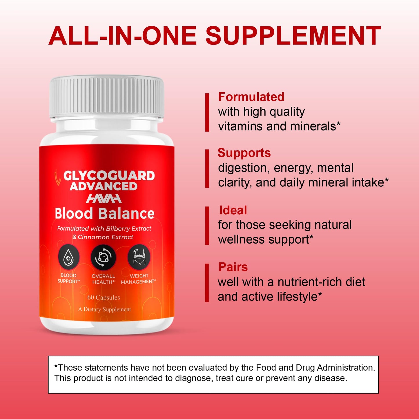 Havah Glycoguard Advanced Glycoguard Supplement, Capsule, 60 Capsules