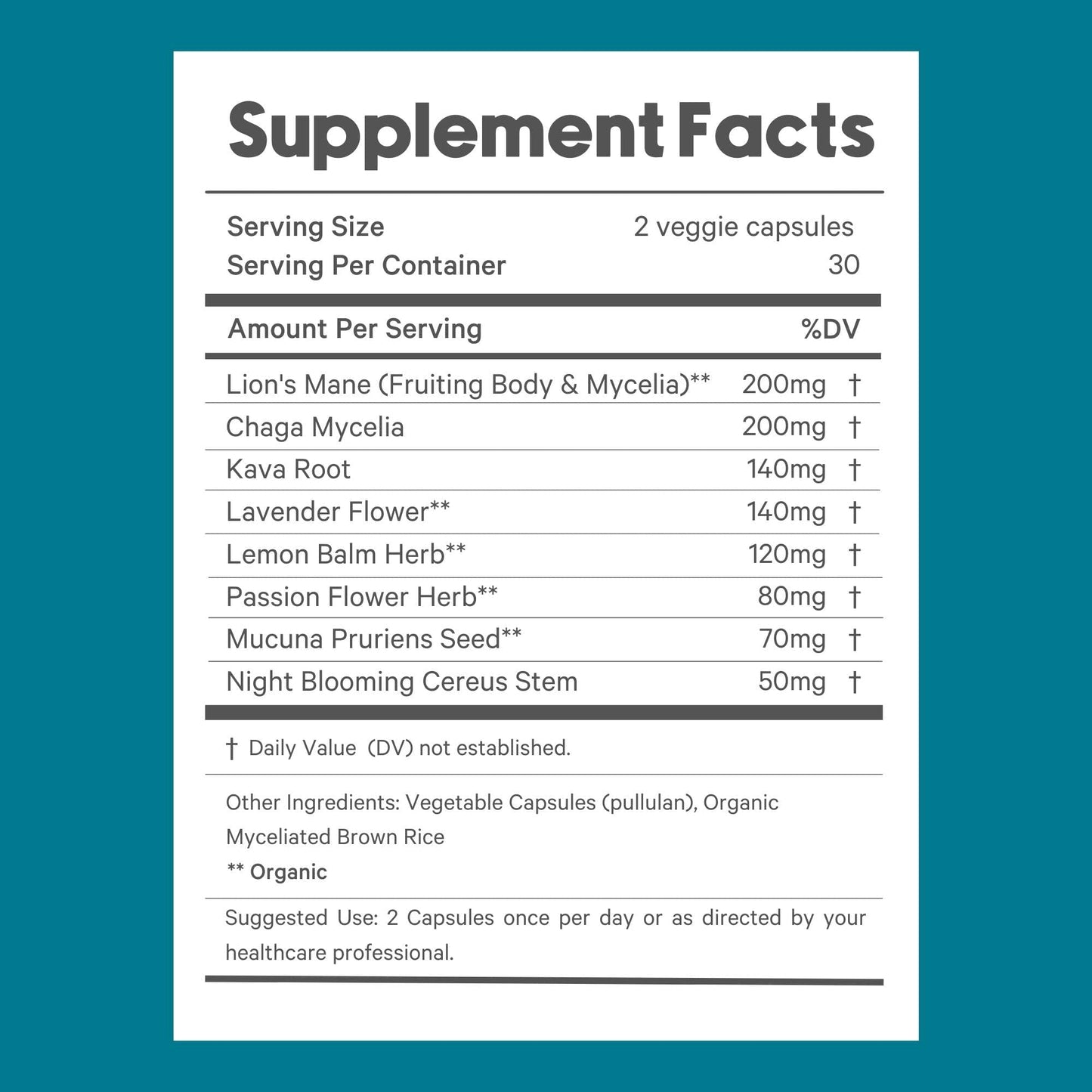 LyfeFuel Adaptogen Blend for Relaxation & Mood Support Capsules, 1 Capsule