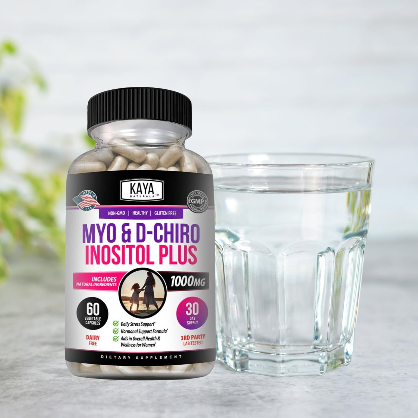 Kaya Naturals Myo & D-Chiro Inositol Plus Support for Women, Vitamin B8, 60 Capsules