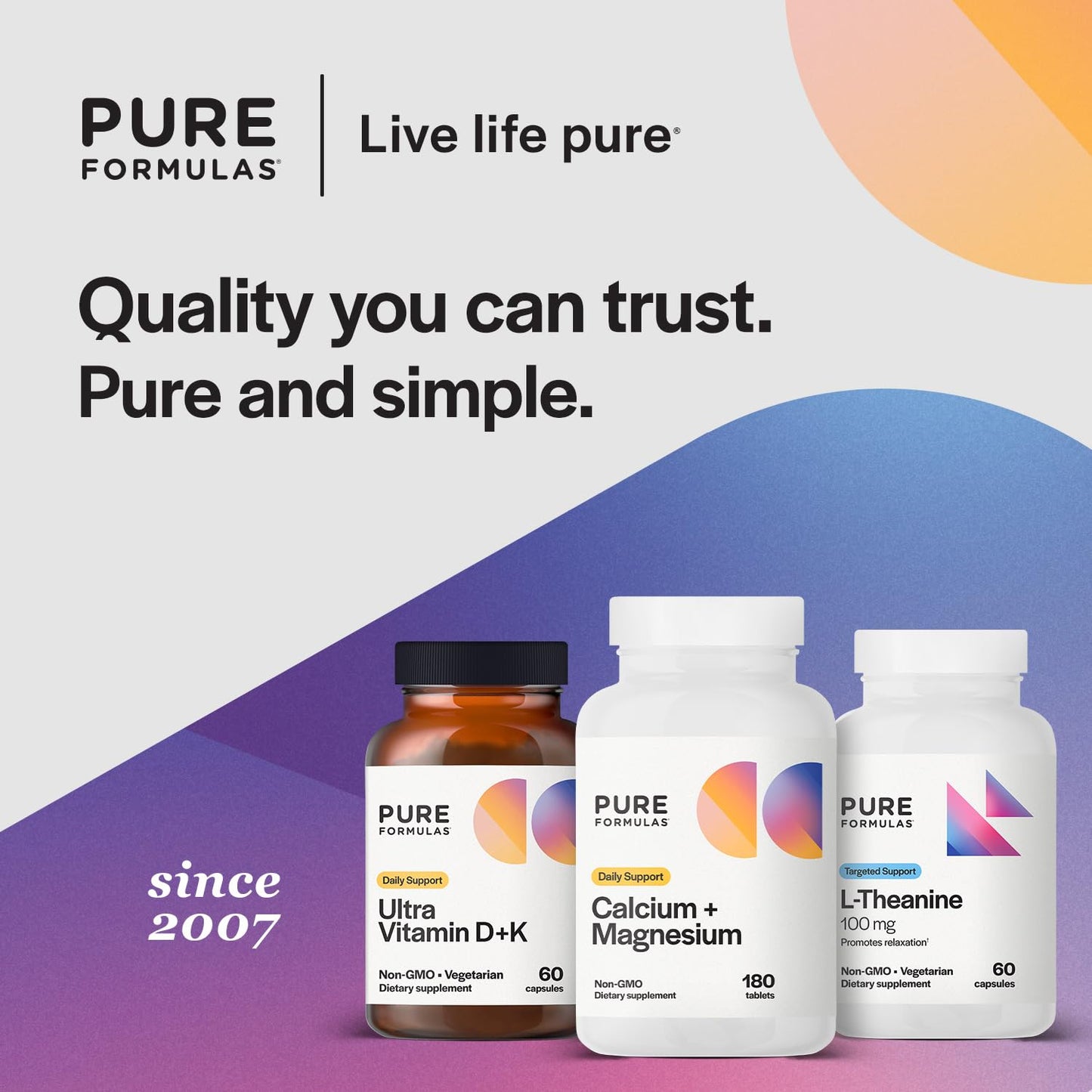 PureFormulas Calcium + Magnesium Supplement, 180 Tablets