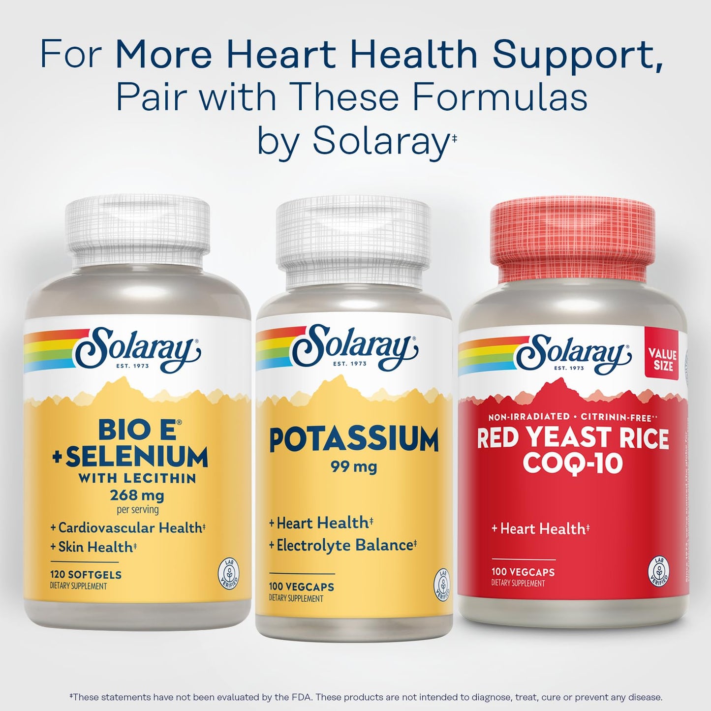 SOLARAY Potassium Supplement Capsules, 100 Vegetable Capsules