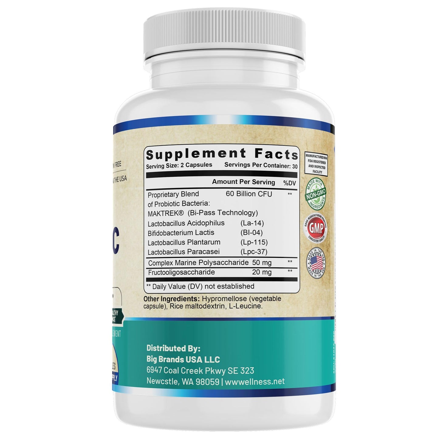 Whole World Wellness Probiotic 60 Billion CFU/g Capsule, 60 Capsules