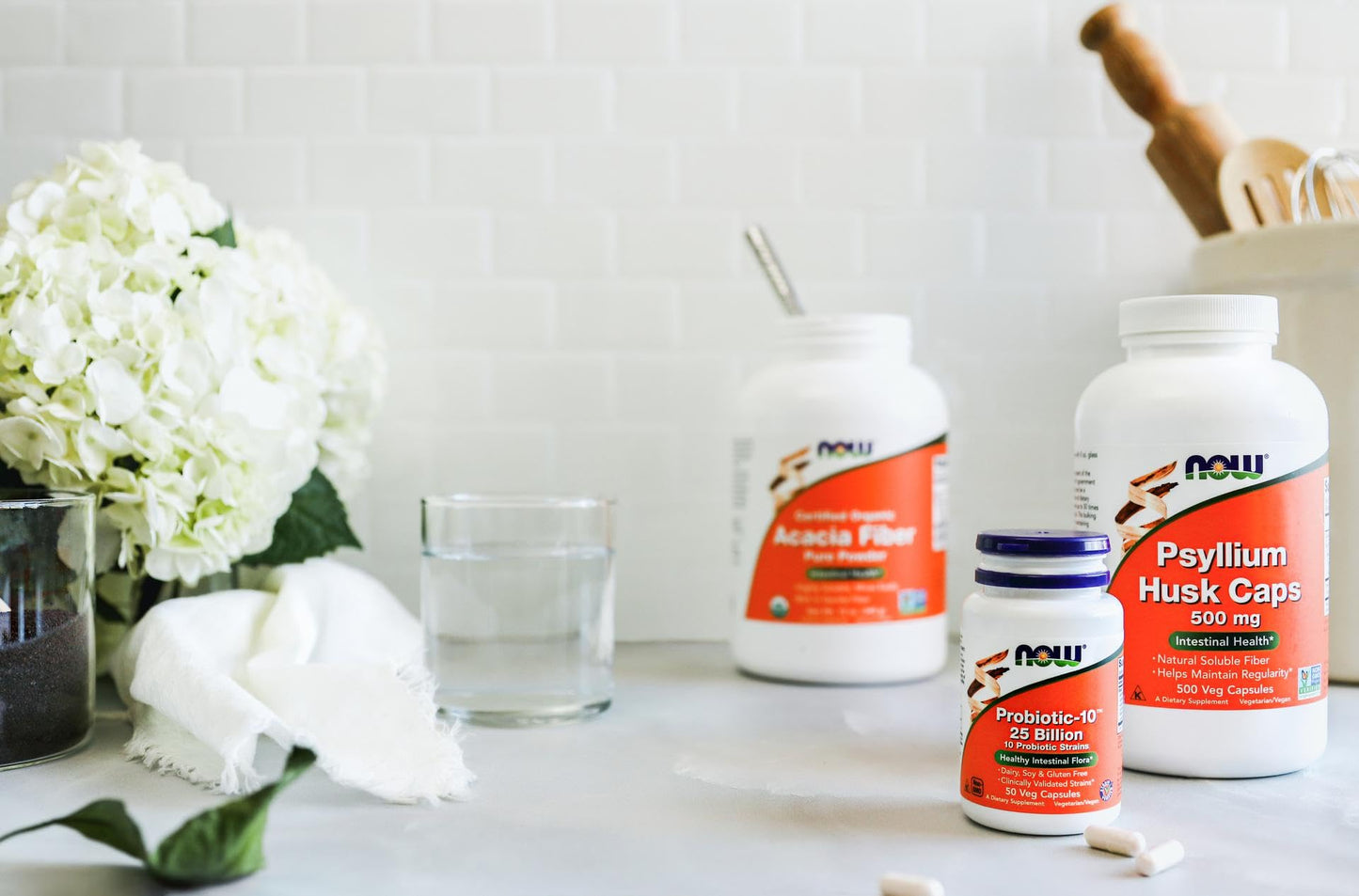 NOW Foods Psyllium Husk Capsules 500 mg, 500 Capsules