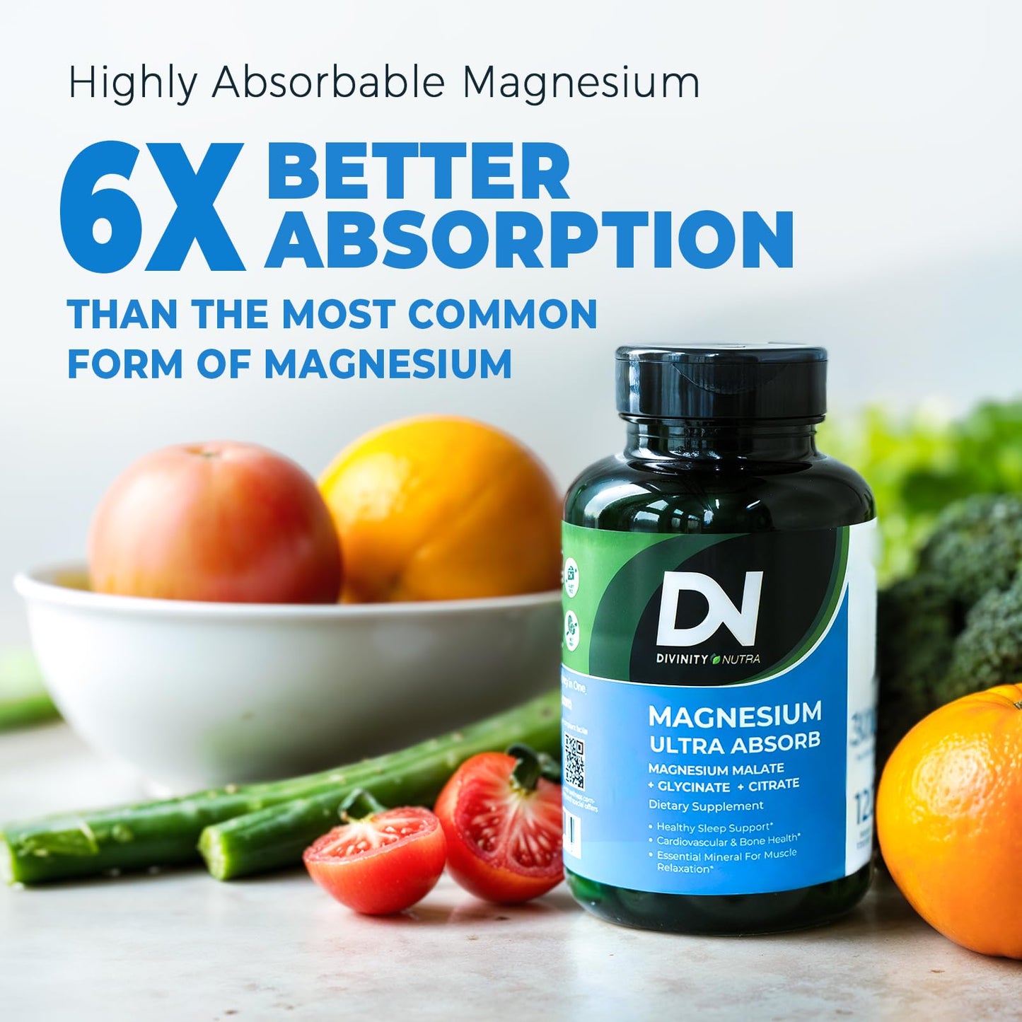Divinity Nutra Triple Magnesium Complex Capsules, 120 Capsules